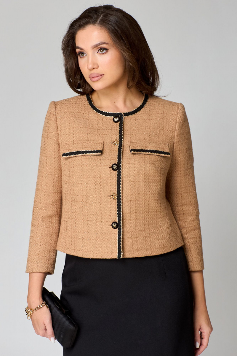 Юбочный комплект Мишель стиль 1237 бежево-черный