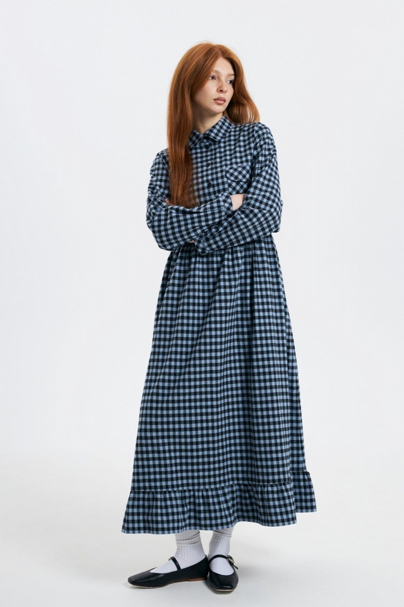 Платья Individual design 24241 клетка/голубой