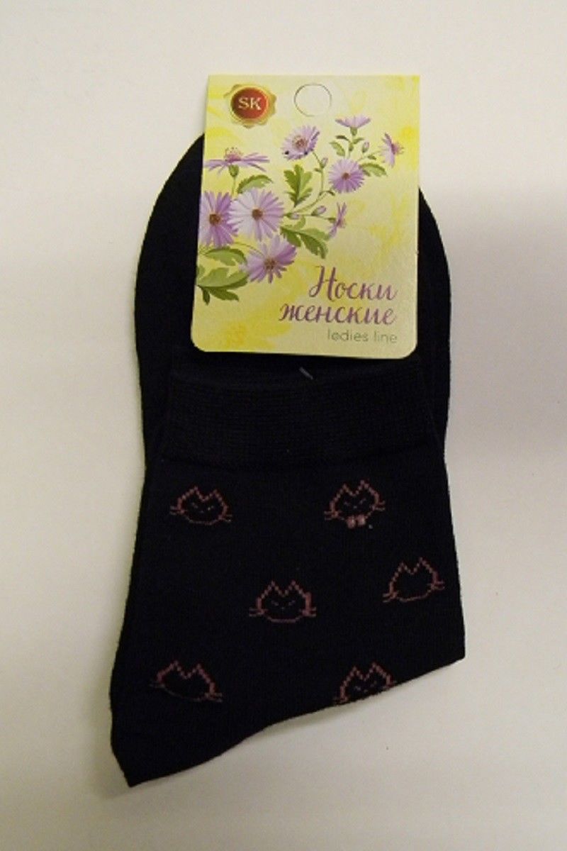 Носки и гольфы Скольжение 20с222(5_пар) черный(котики)