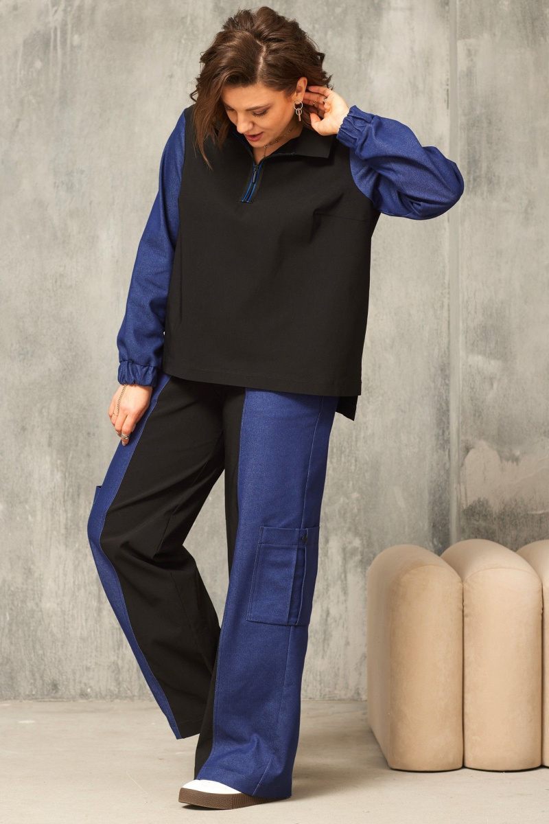 Брючный комплект BegiModa 3085 черный_сапфир