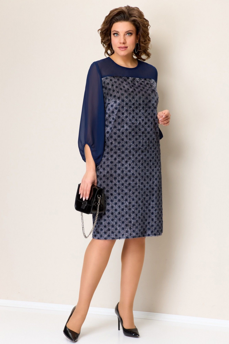 Платья VOLNA 1393 графитово-синий