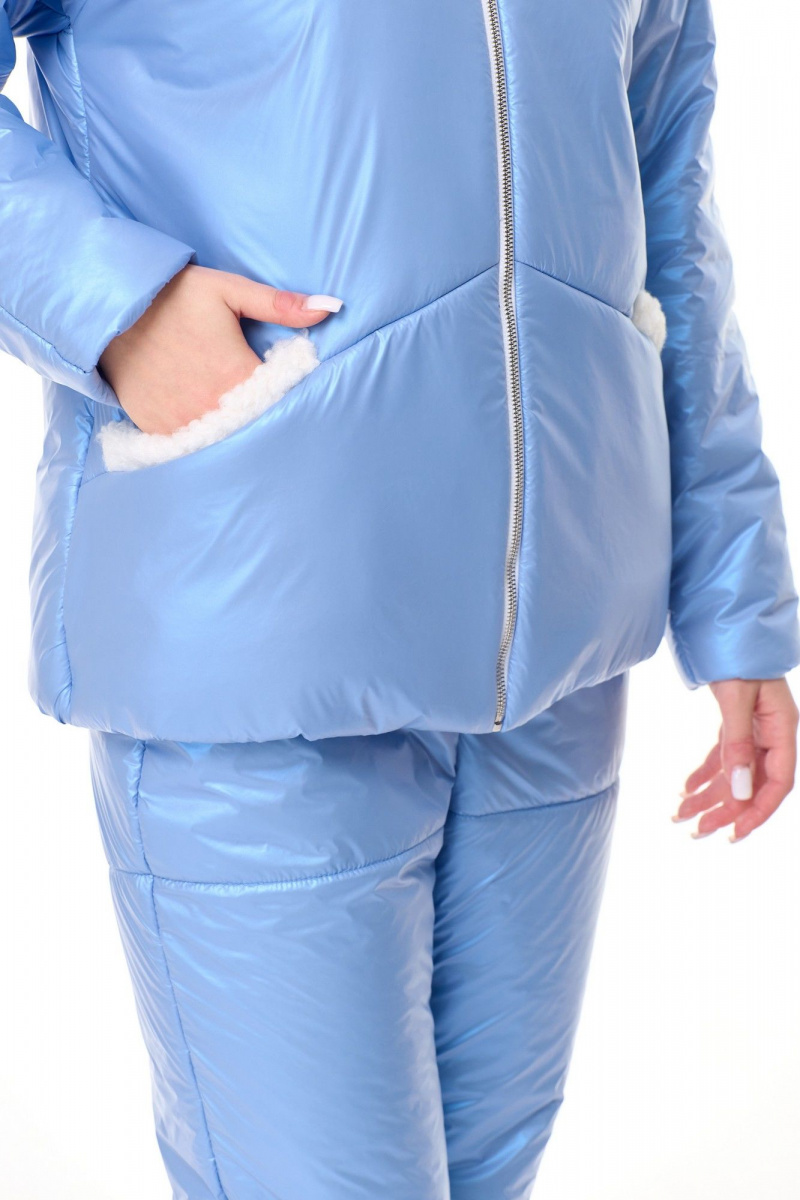 Женский комплект с курткой T&N 7606 голубой_перламутр