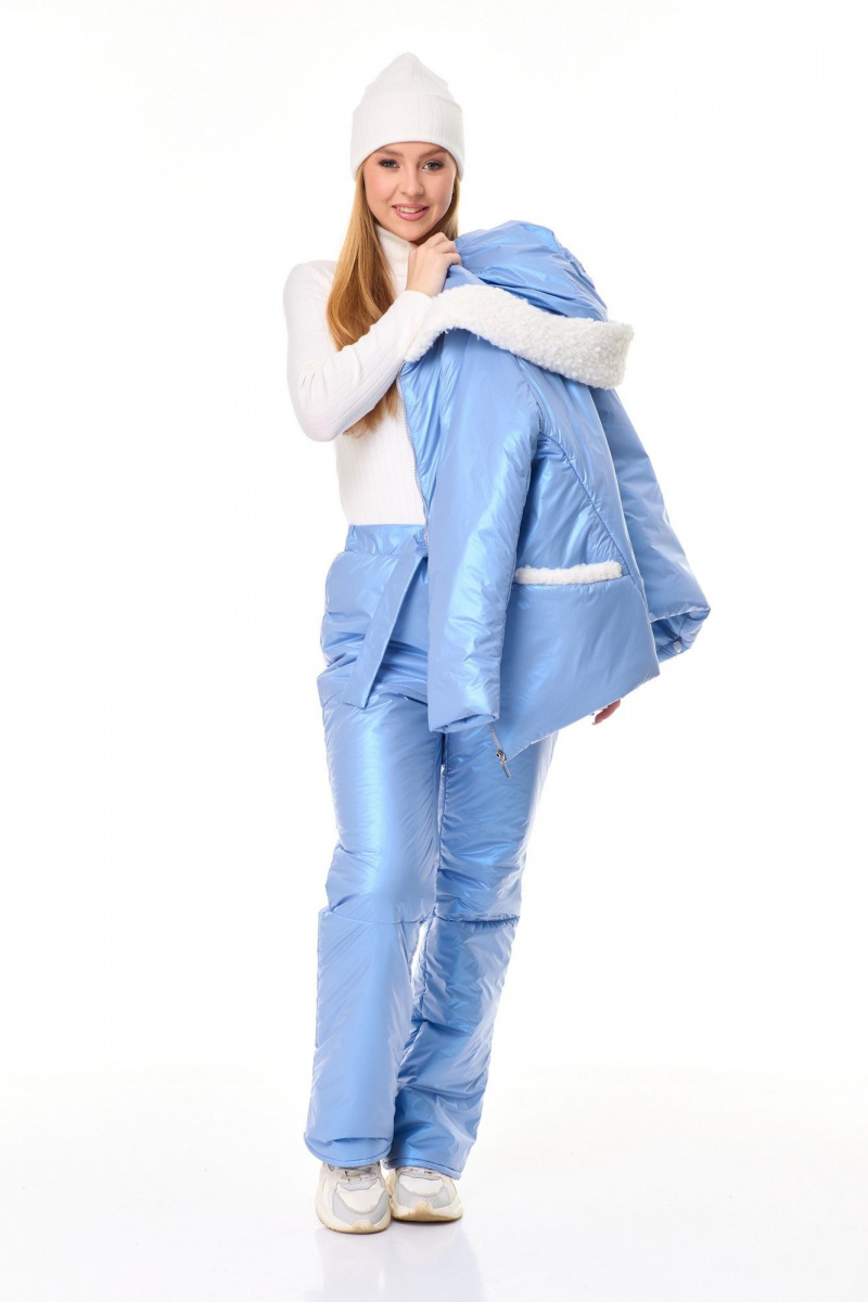 Женский комплект с курткой T&N 7606 голубой_перламутр