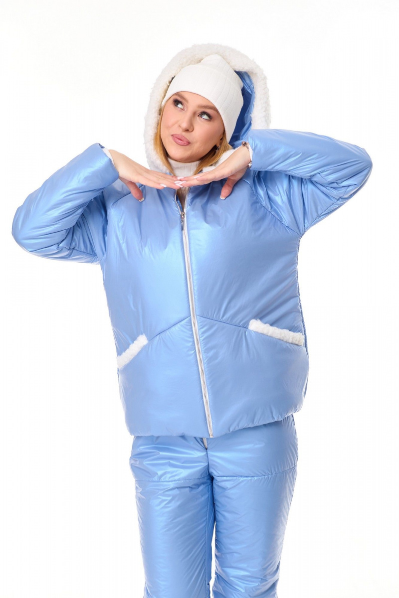 Женский комплект с курткой T&N 7606 голубой_перламутр
