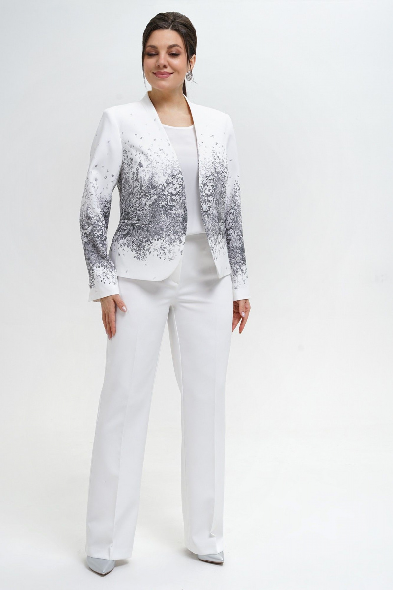 Брючный костюм Alani Collection 2301 серый_принт