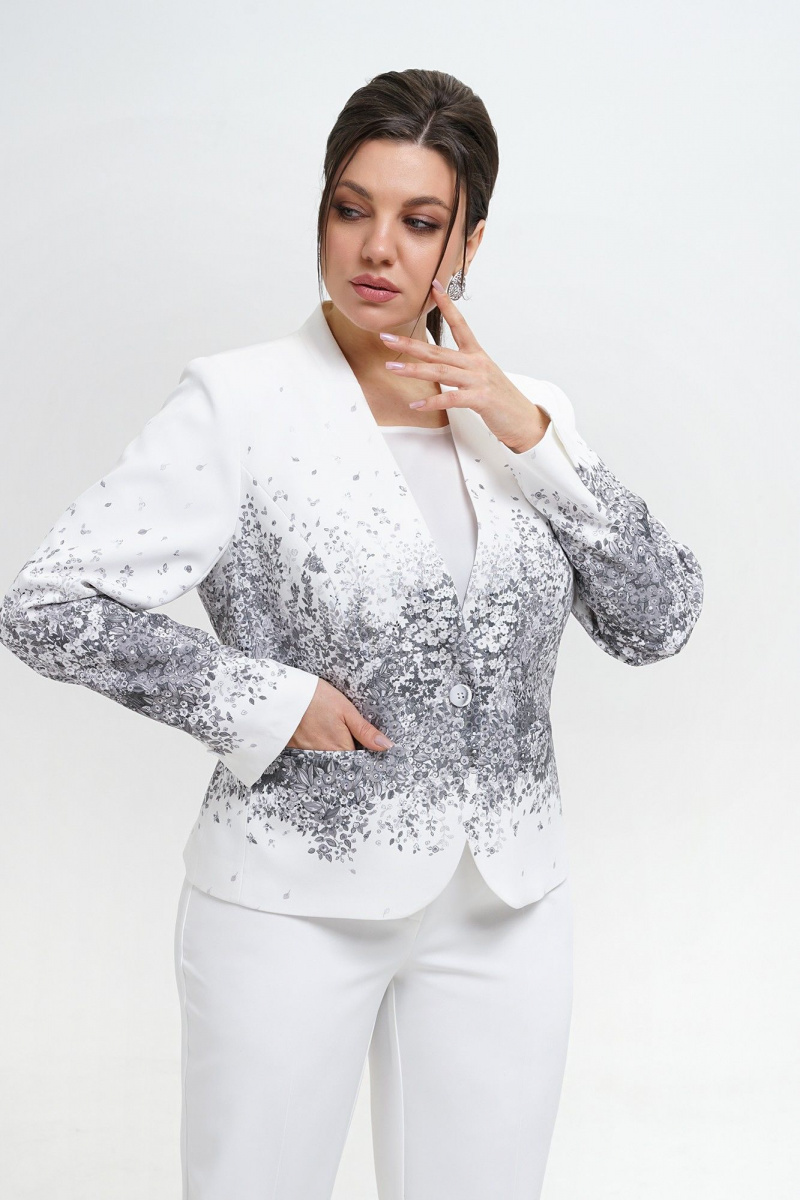 Брючный костюм Alani Collection 2301 серый_принт