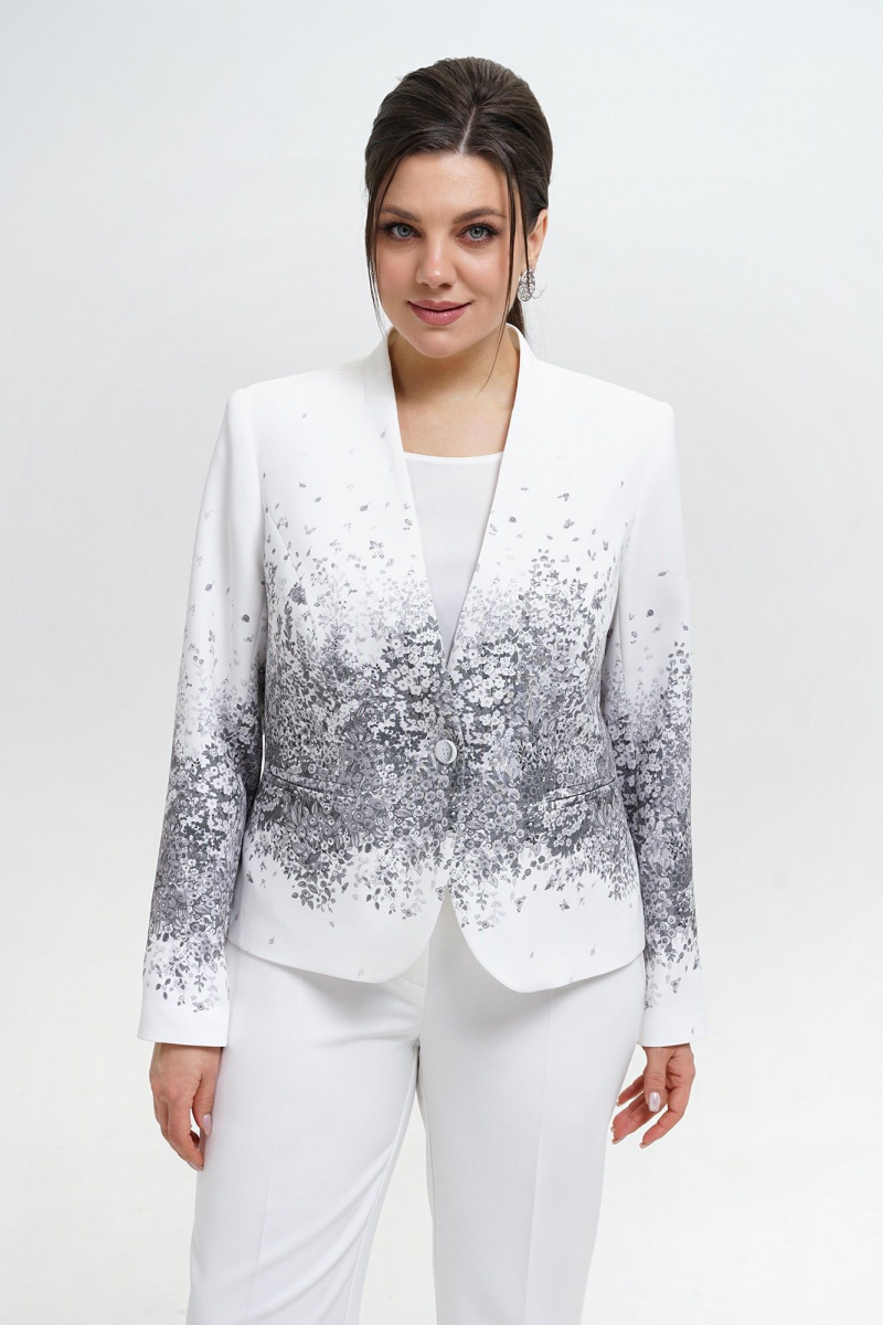Брючный костюм Alani Collection 2301 серый_принт