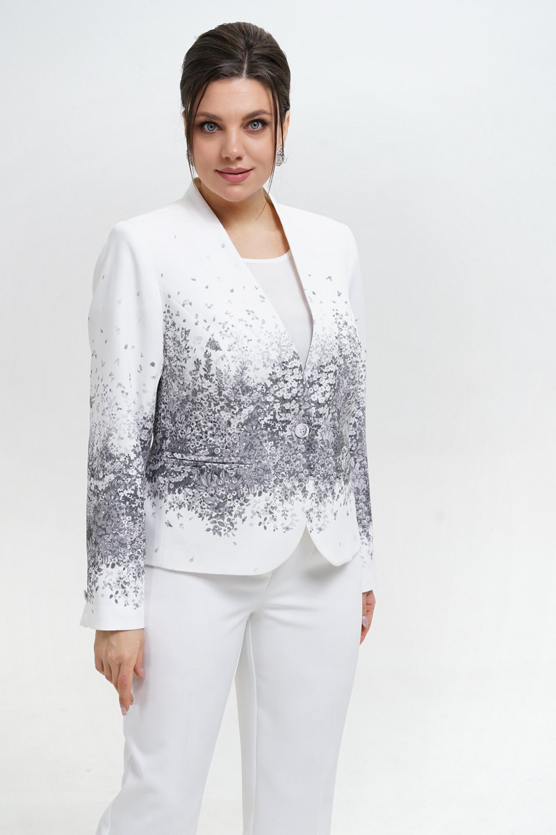 Брючный костюм Alani Collection 2301 серый_принт