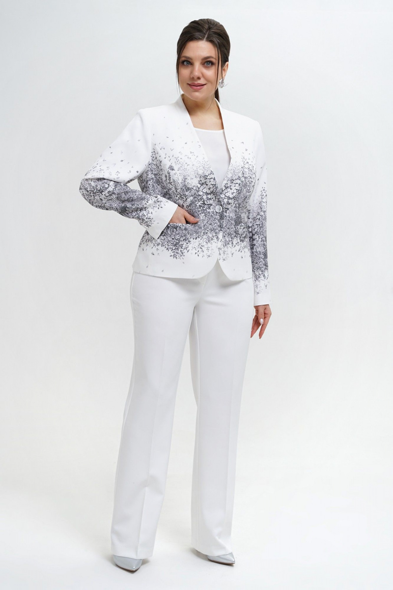 Брючный костюм Alani Collection 2301 серый_принт