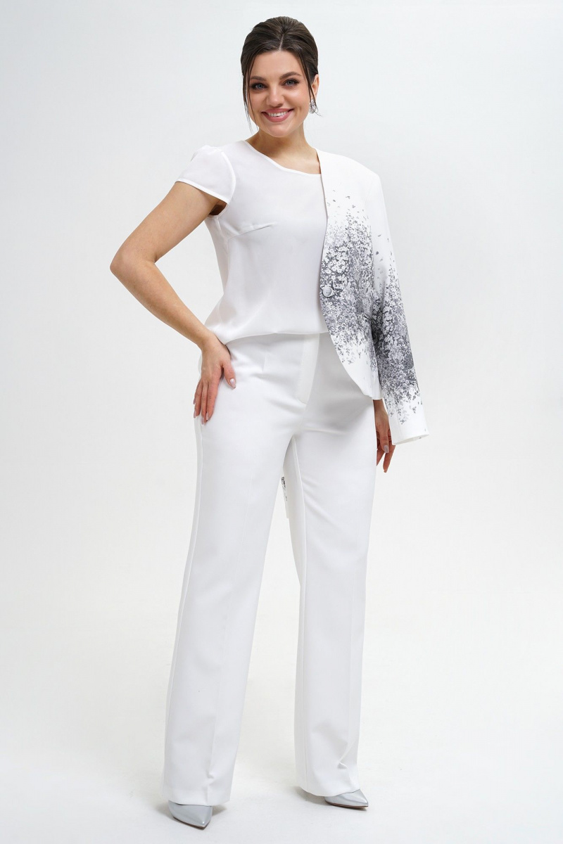 Брючный костюм Alani Collection 2301 серый_принт