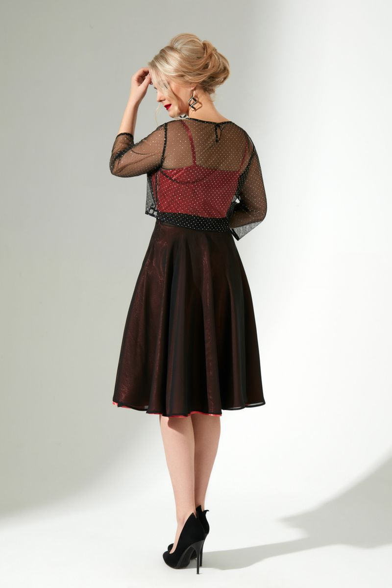 Платье Euromoda 330 розовый+черный