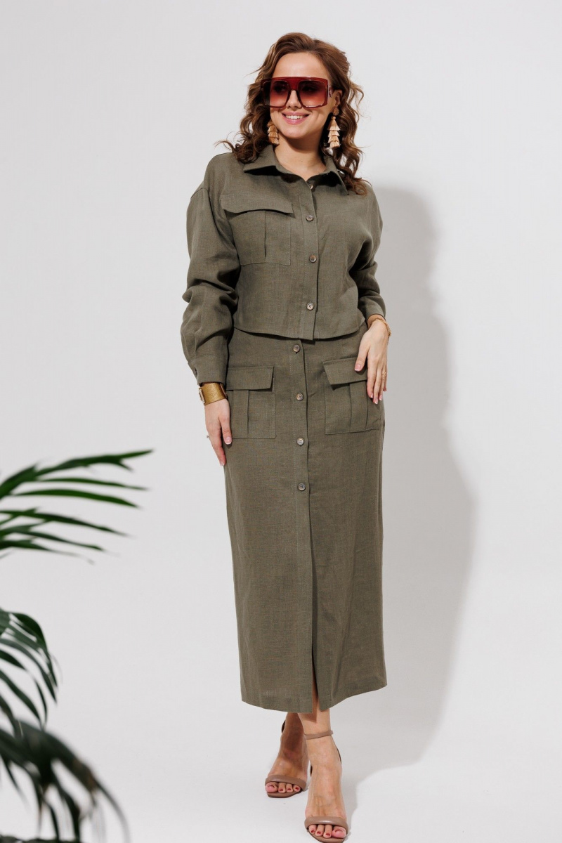 Юбочный костюм Galean Style 970 хаки
