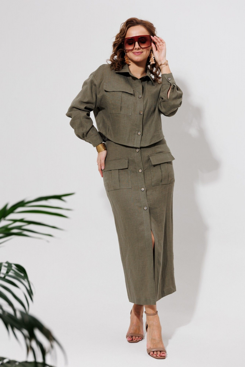 Юбочный костюм Galean Style 970 хаки