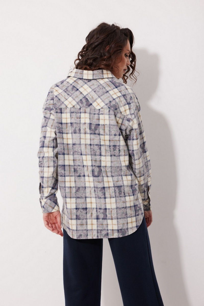 Рубашки MG Wear 2257 сине-бежевая_клетка