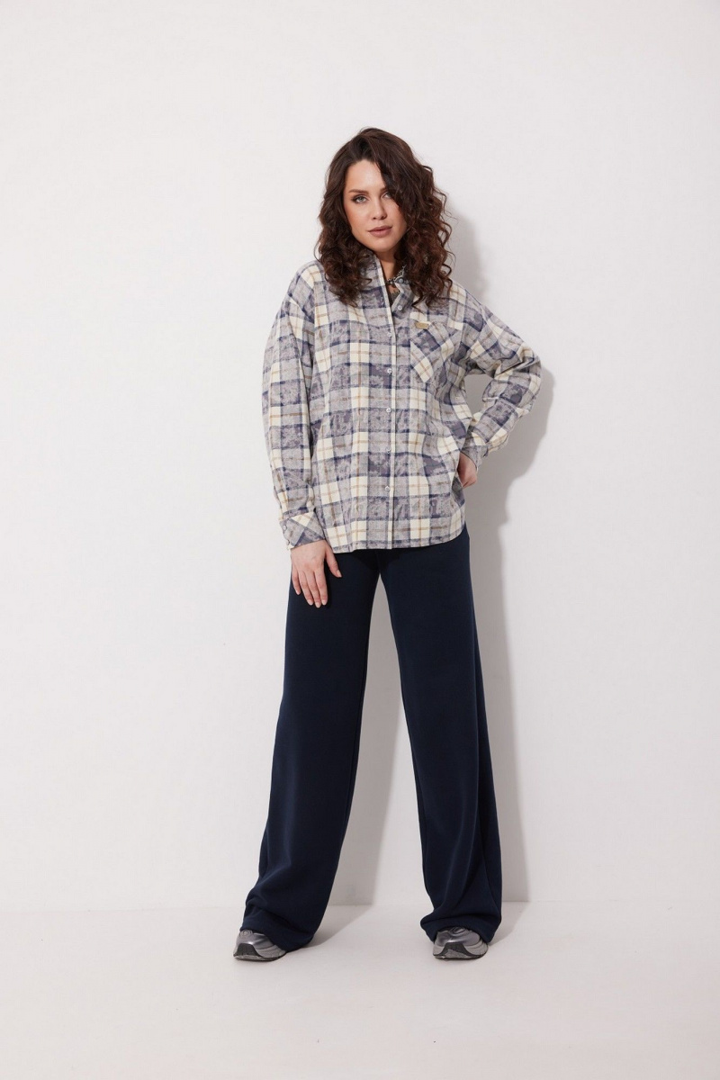 Рубашки MG Wear 2257 сине-бежевая_клетка
