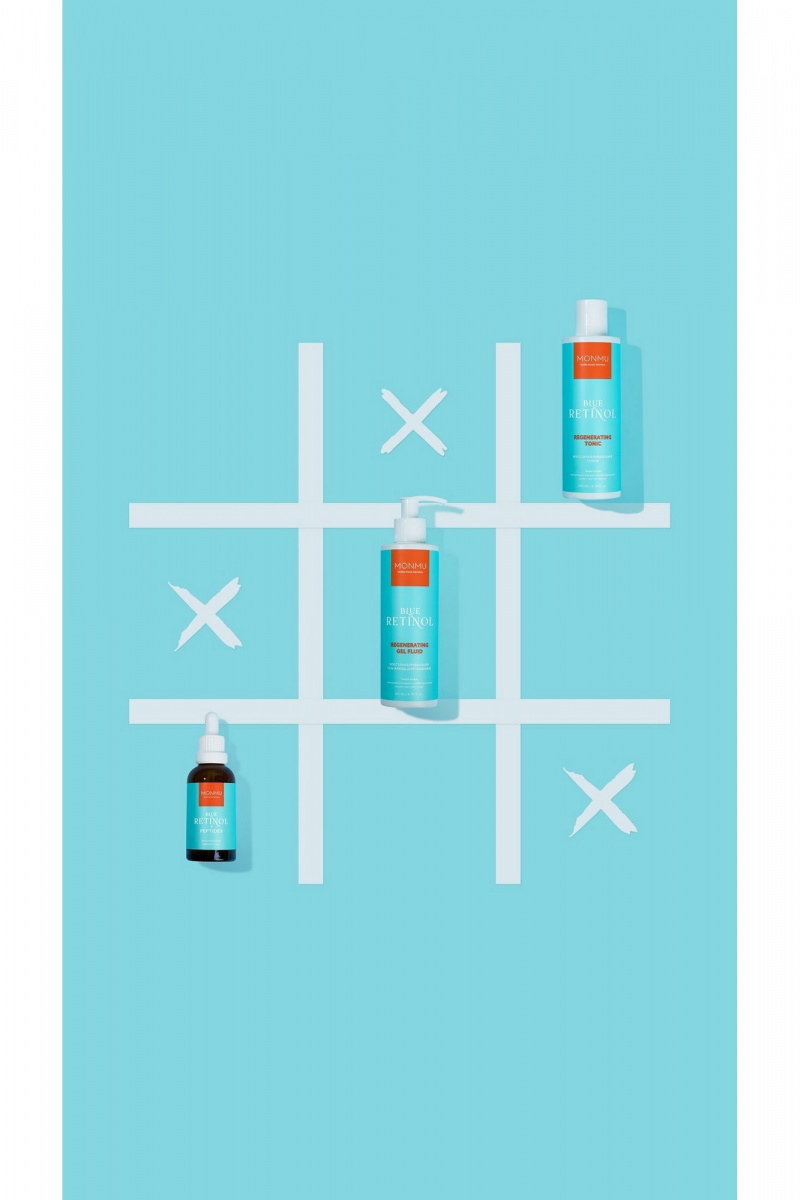 Очищение и демакияж MONMU BLUE RETINOL Regenerating gel fluid, 200ml