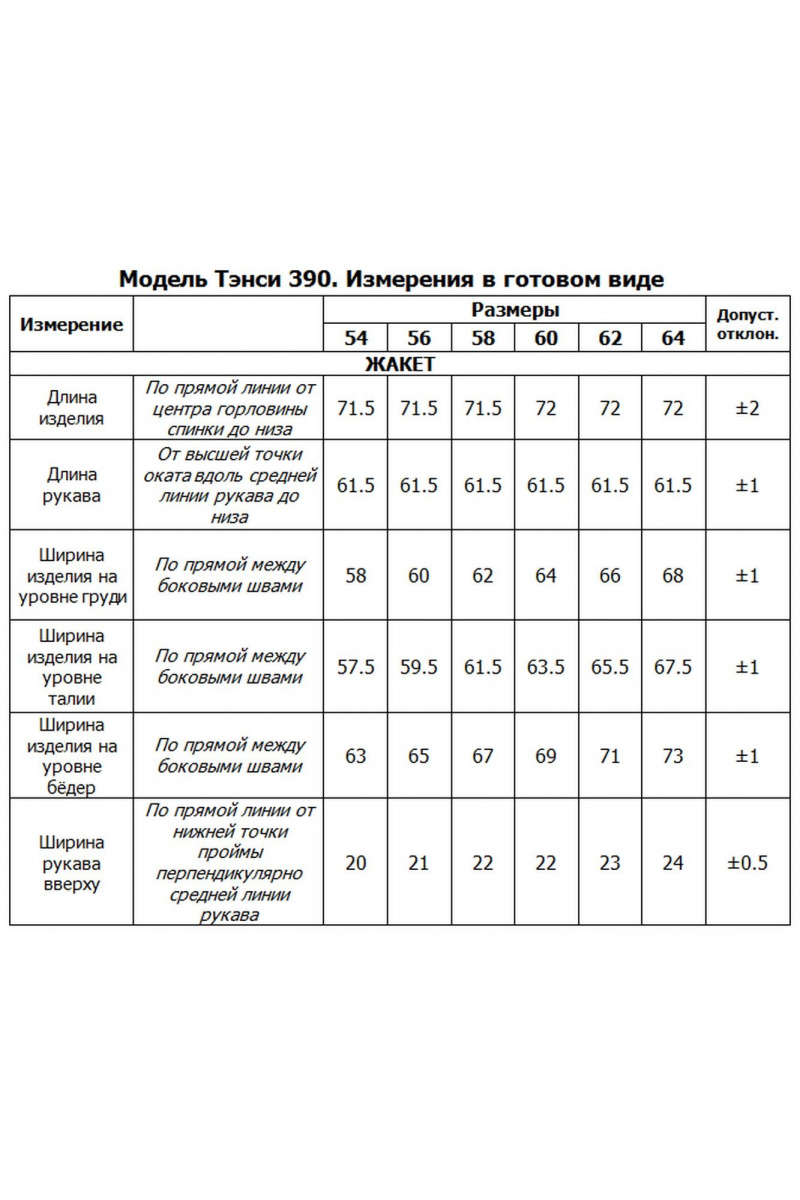 Жакеты Tensi 390