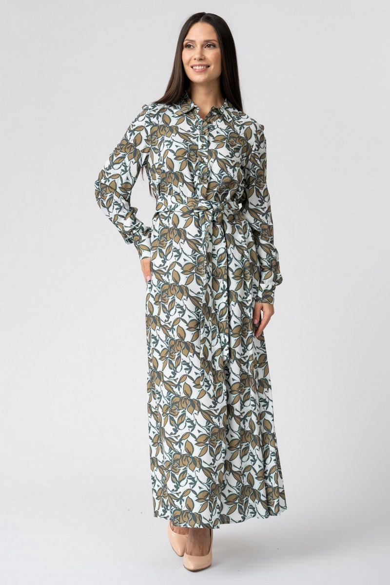 Платья FASHION CENTRE В-3808 молочный_в_цветы