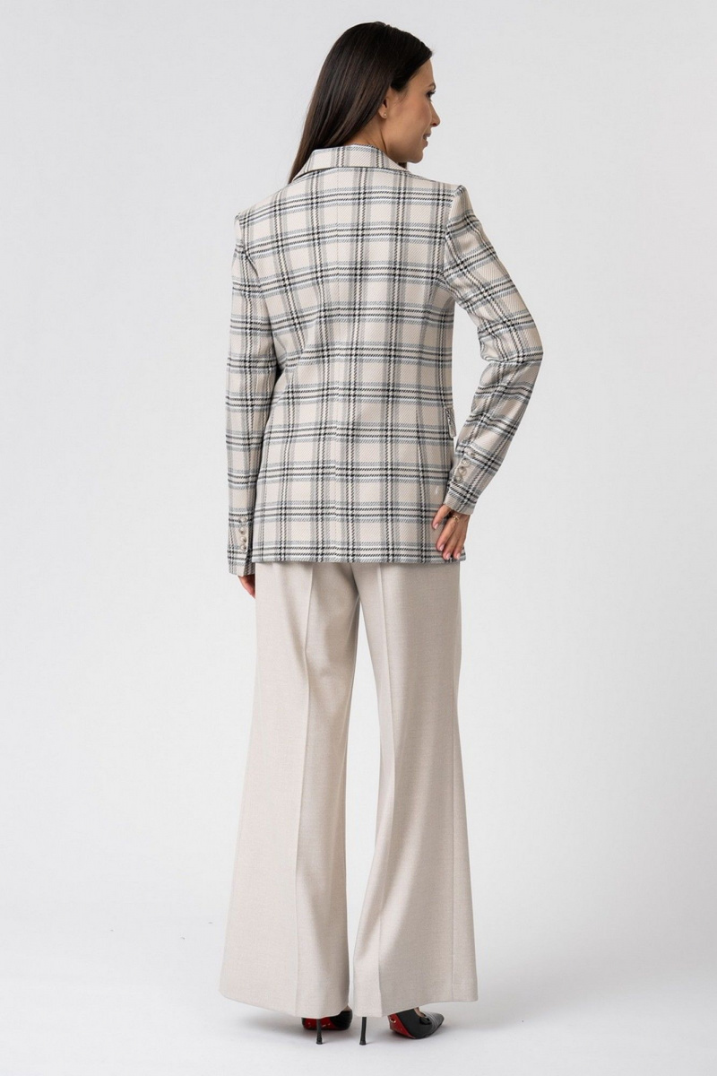 Жакеты FASHION CENTRE Пв-3884.170 бежевый_в_клетку
