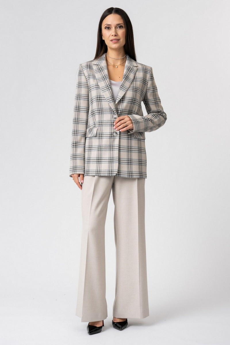 Жакеты FASHION CENTRE Пв-3884.170 бежевый_в_клетку