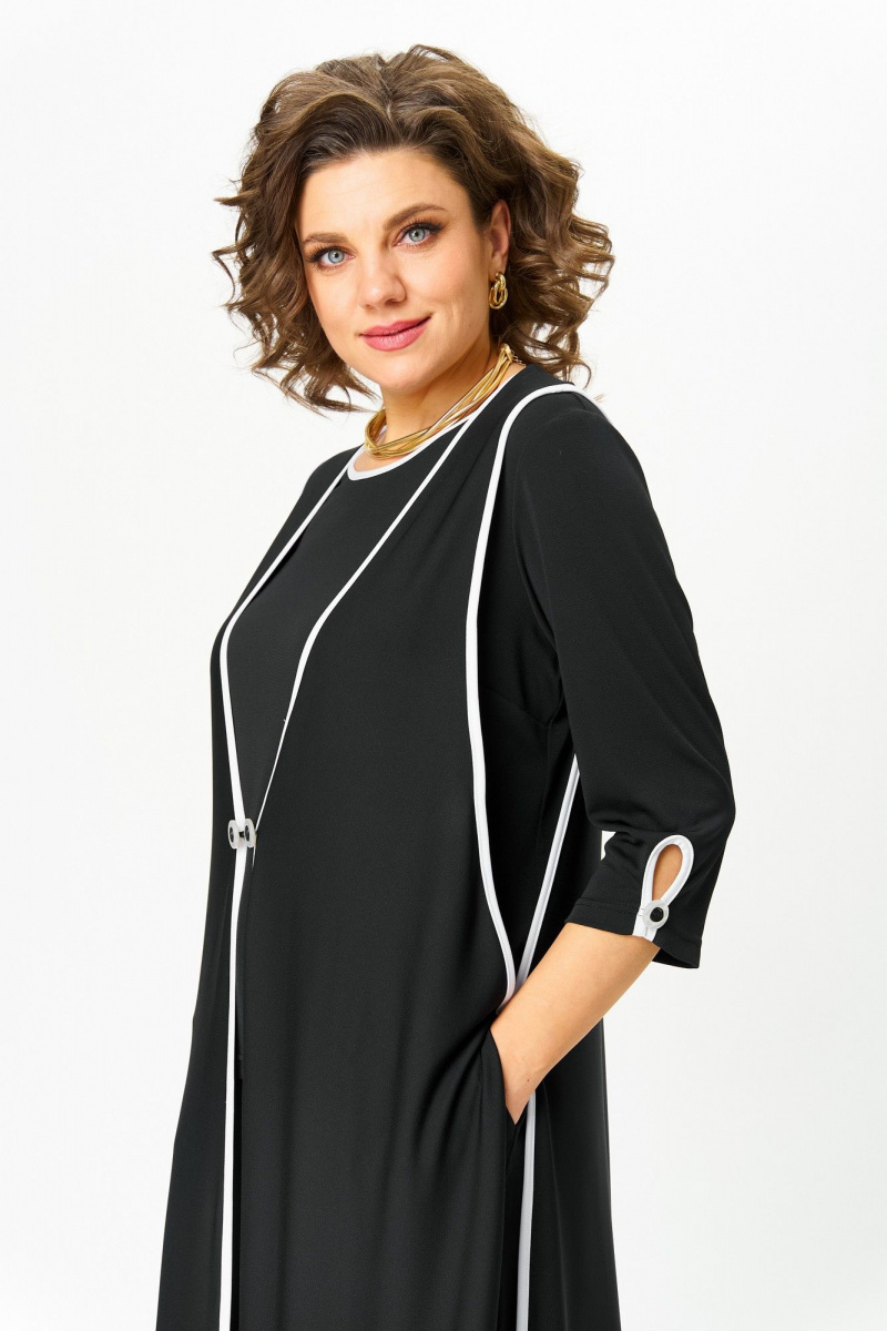 Брючный комплект Michel chic 1413 черный,белый