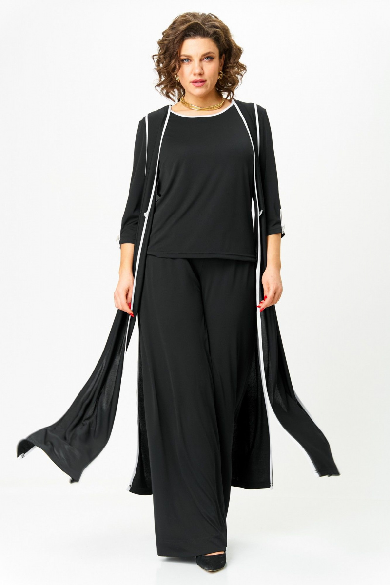 Брючный комплект Michel chic 1413 черный,белый