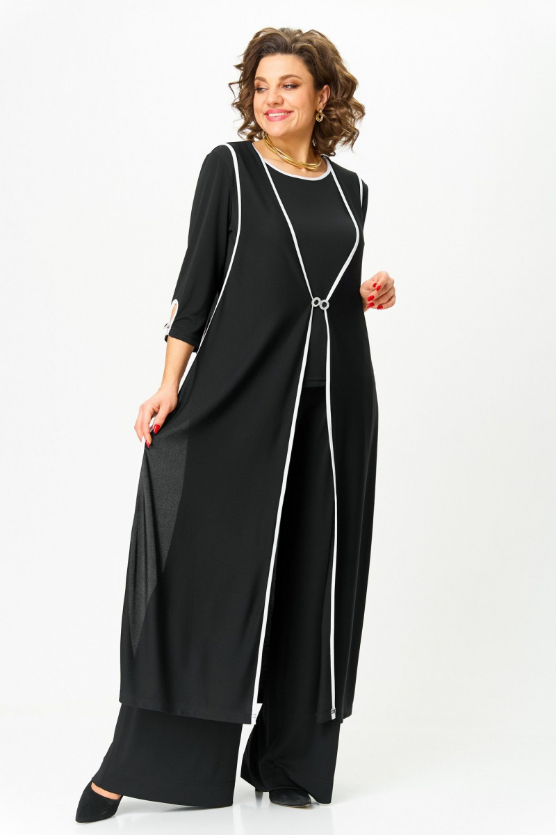 Брючный комплект Michel chic 1413 черный,белый