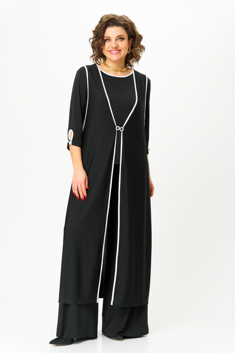 Брючный комплект Michel chic 1413 черный,белый