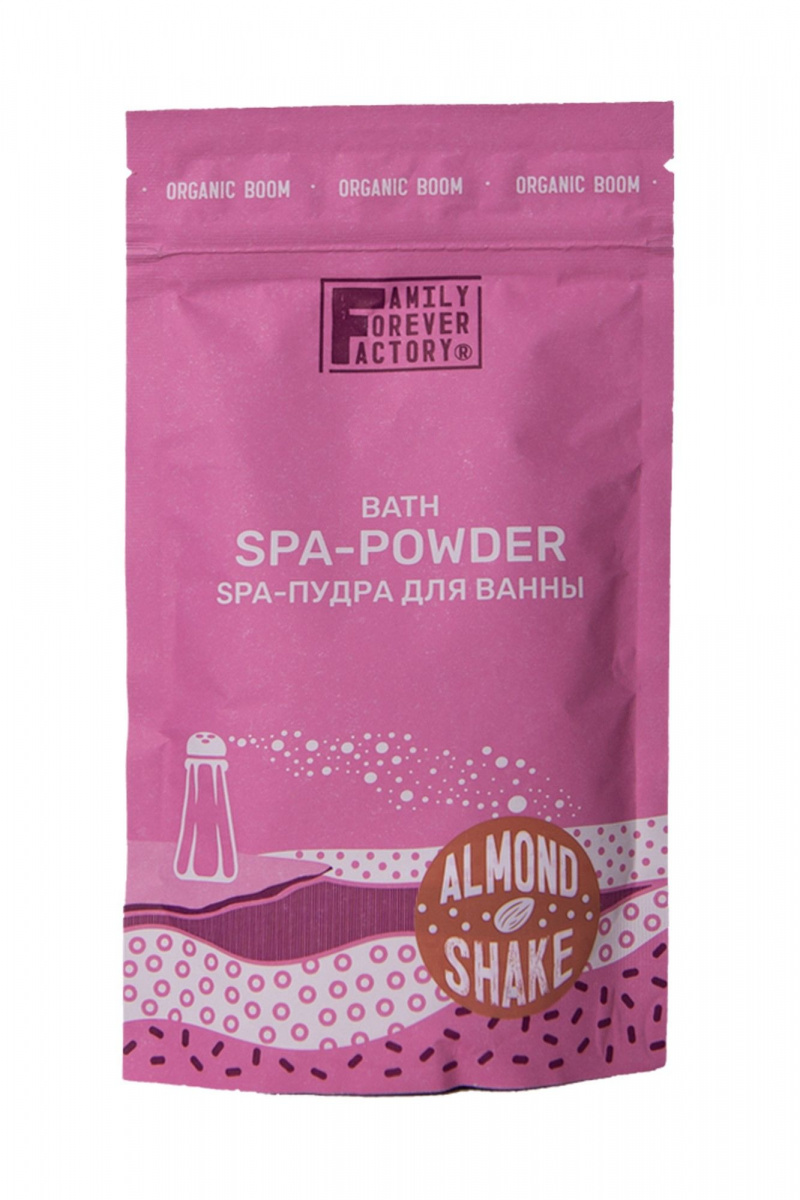 Для душа и ванны FAMILY FOREVER FACTORY Organic Boom Спа-пудра для ванны "Миндальный шейк", 200г
