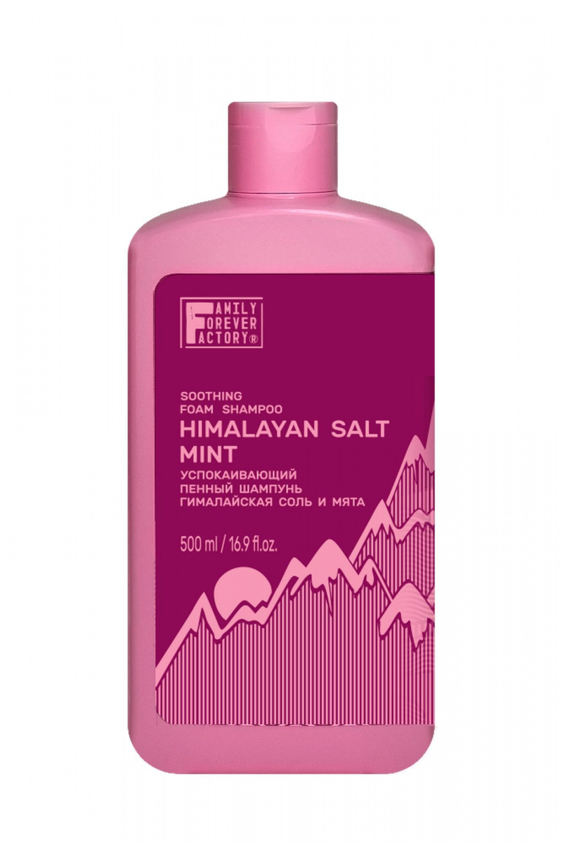 Шампуни FAMILY FOREVER FACTORY Hair Pure Boom Пенный успокаивающий шампунь Гималайская соль 500мл