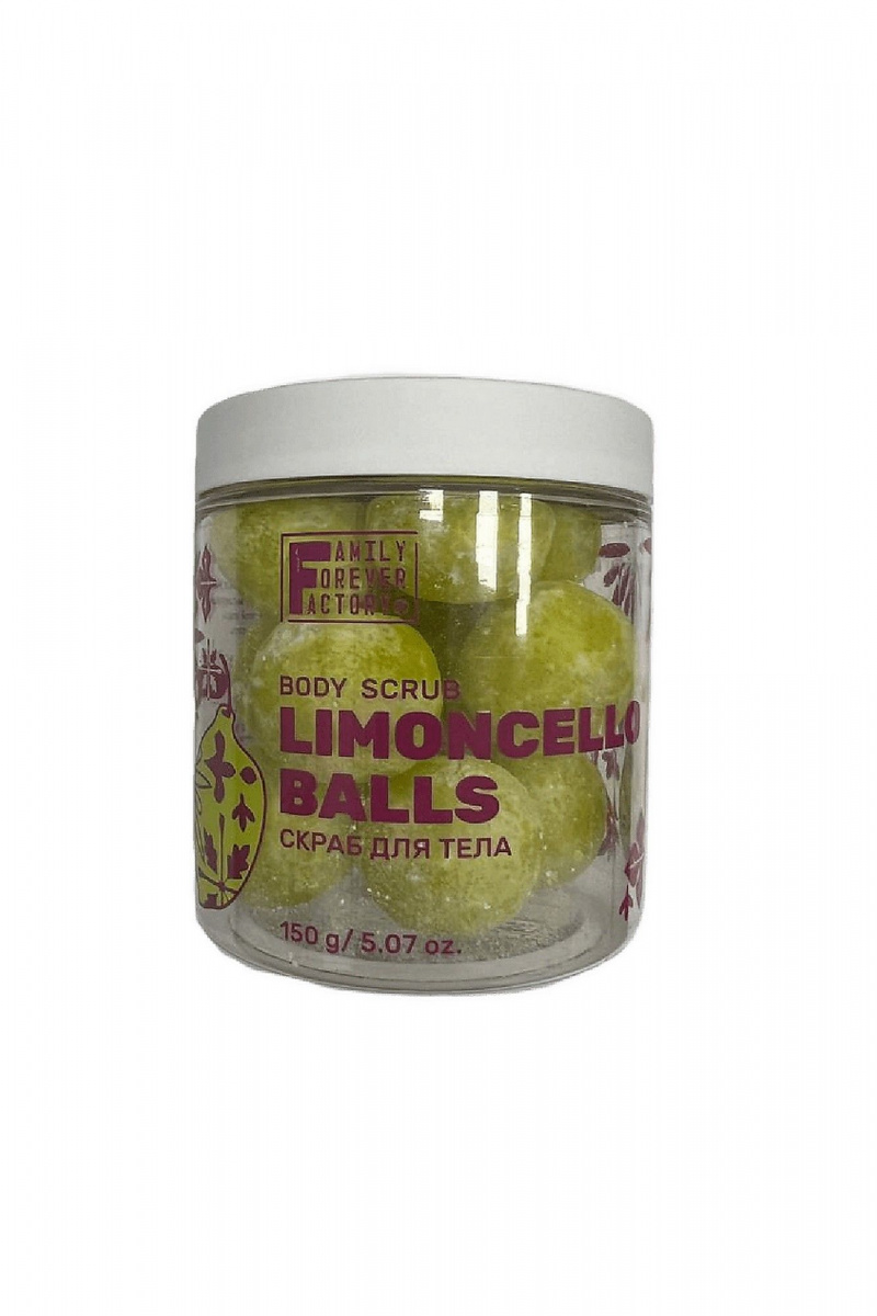 Скрабы и пилинги для тела FAMILY FOREVER FACTORY HAND MADE Скраб для тела LIMONCELLO BALLS, 150 гр