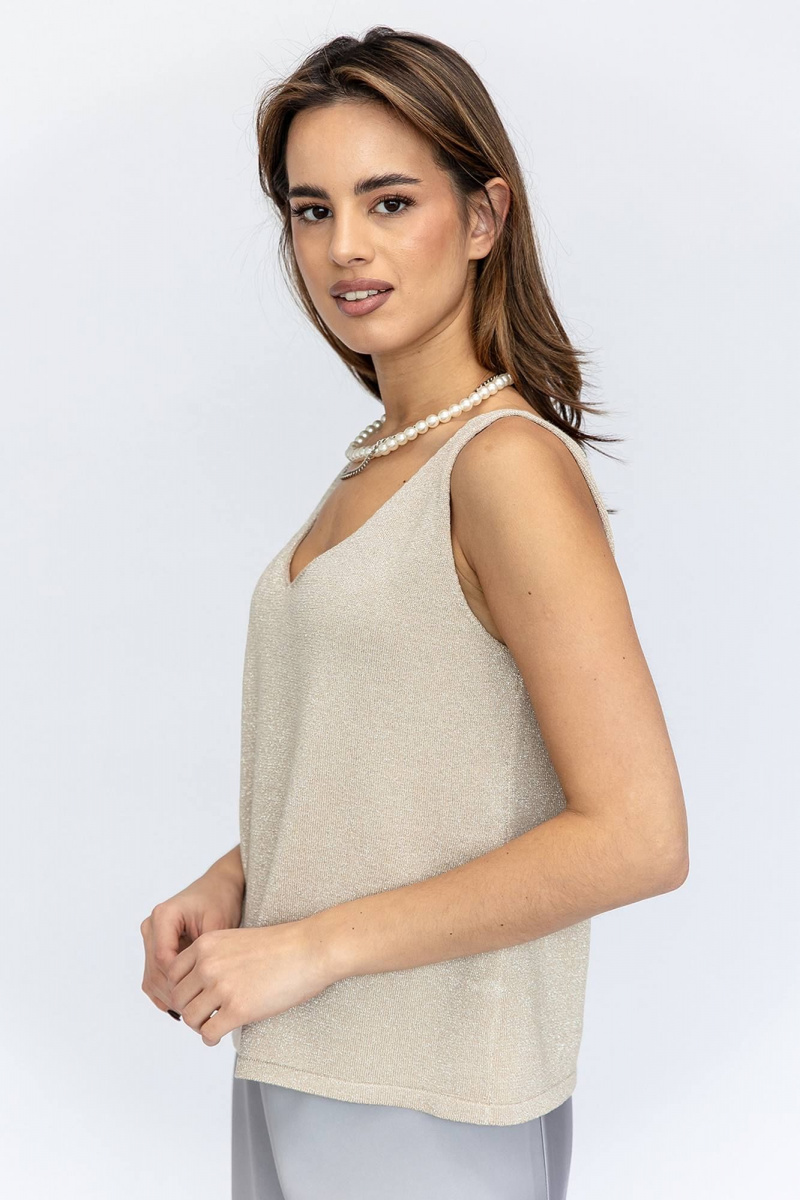 Топы Romgil РВ0231-ХМ2 крем-брюле,серебро