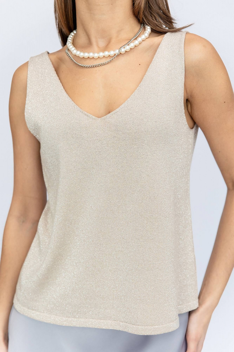 Топы Romgil РВ0231-ХМ2 крем-брюле,серебро