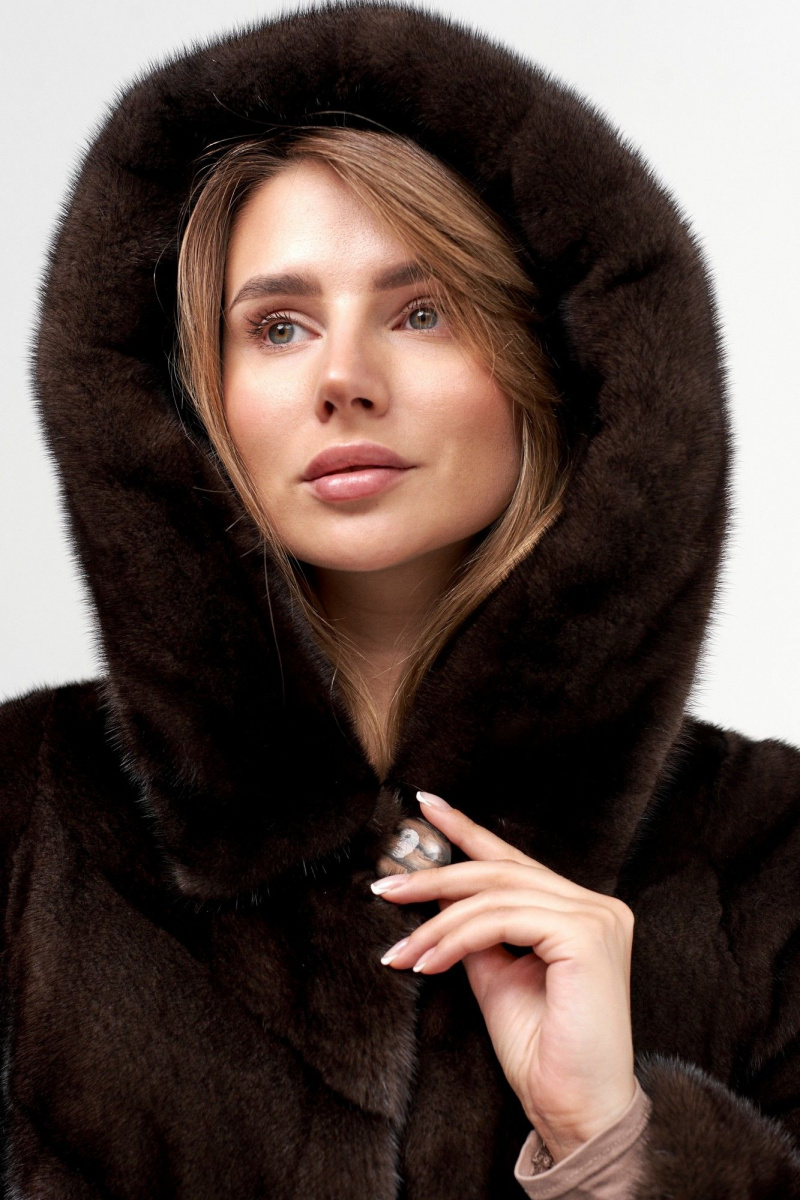 Шубы и дублёнки Мехофф Лада100.422-520 темный_соболь