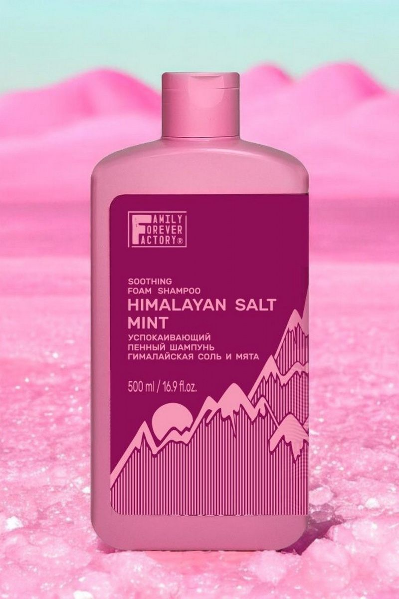Шампуни FAMILY FOREVER FACTORY Hair Pure Boom Пенный успокаивающий шампунь Гималайская соль 500мл