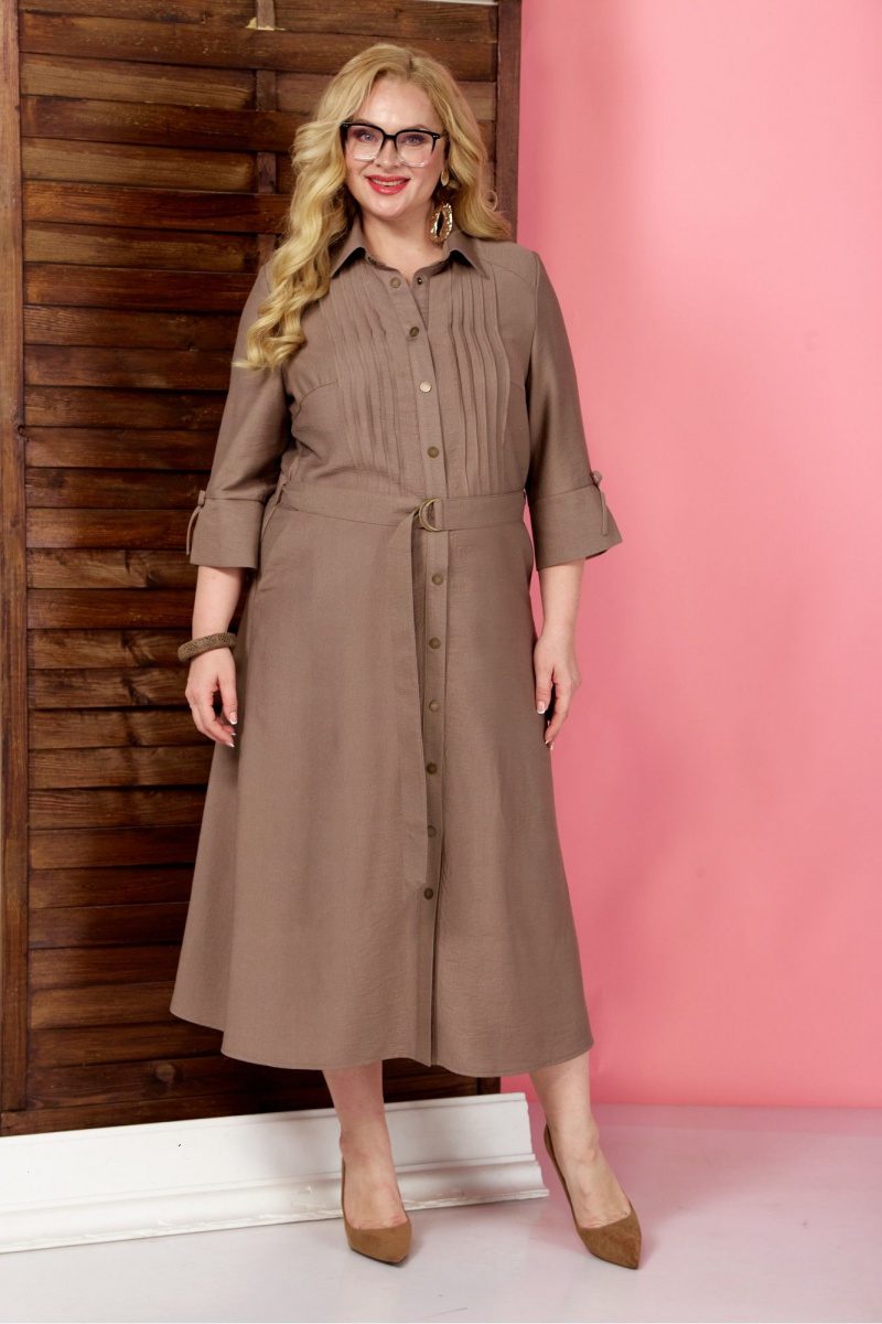 Платья AVA fashion М-116 бежево-коричневый