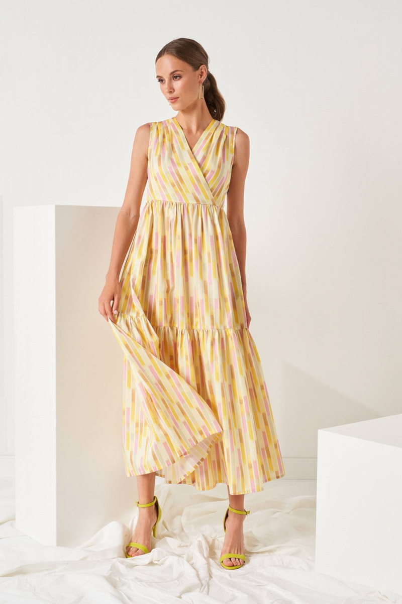 Платья Nelva 51482 желтый принт