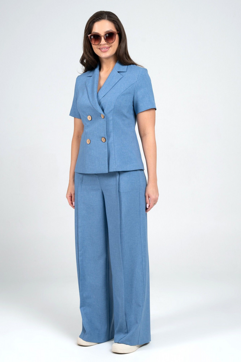 Брючный костюм Alani Collection 2344 голубой