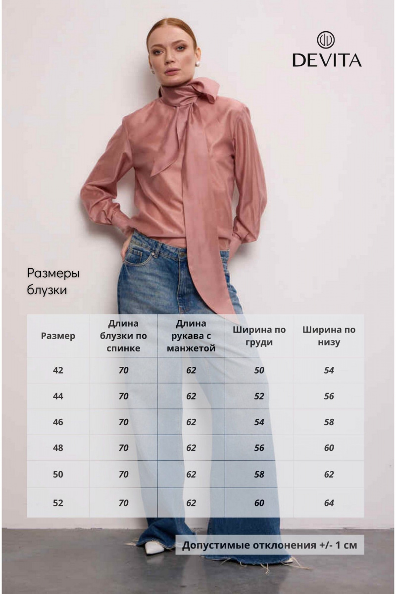 Блузы DEVITA 6028-1 пудра