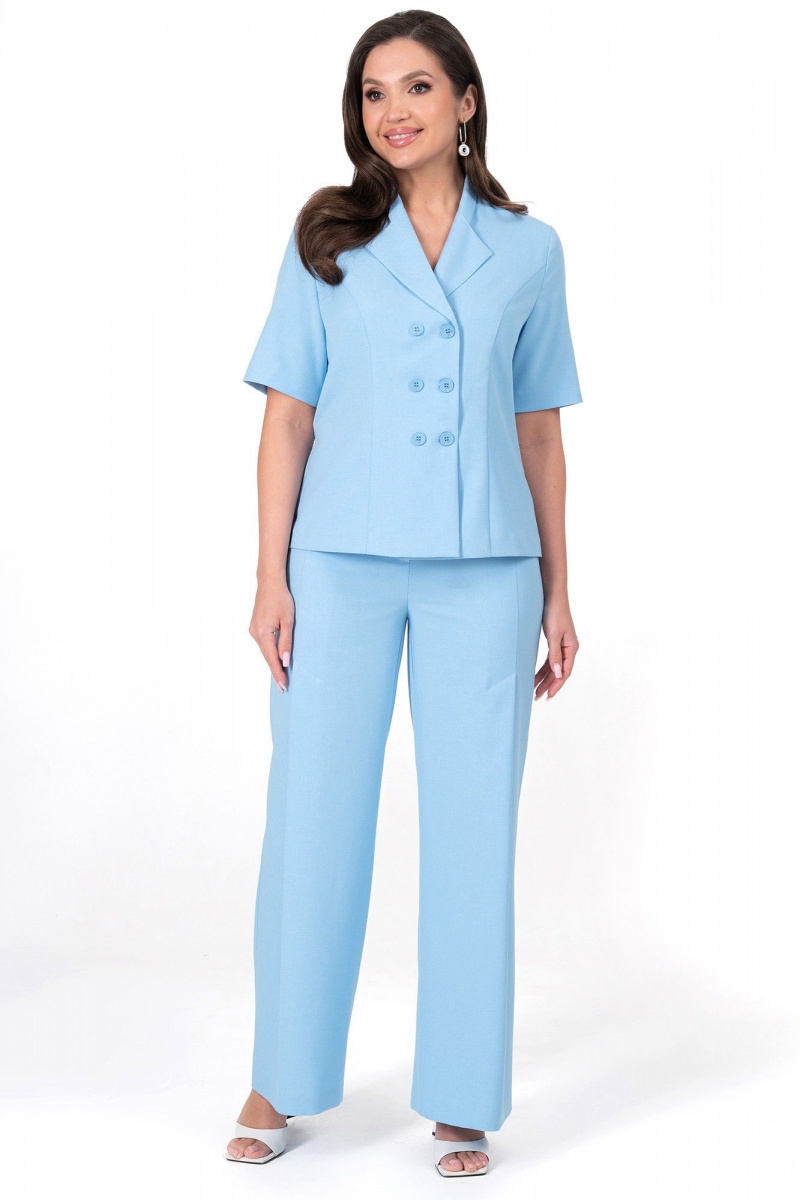 Брючный костюм Alani Collection 2334 голубой