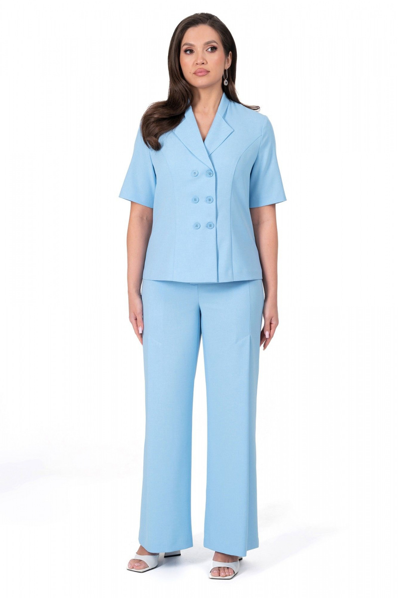 Брючный костюм Alani Collection 2334 голубой