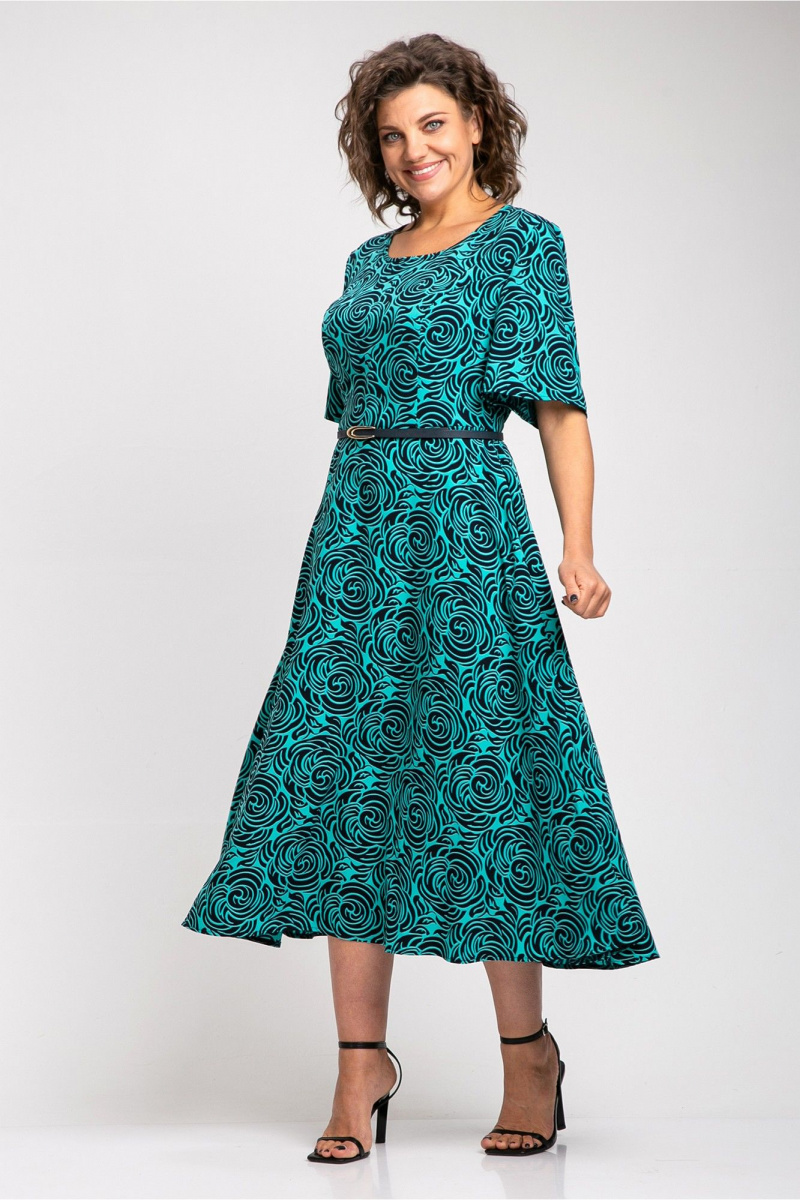 Платья Liona Style 940 бирюза_синий