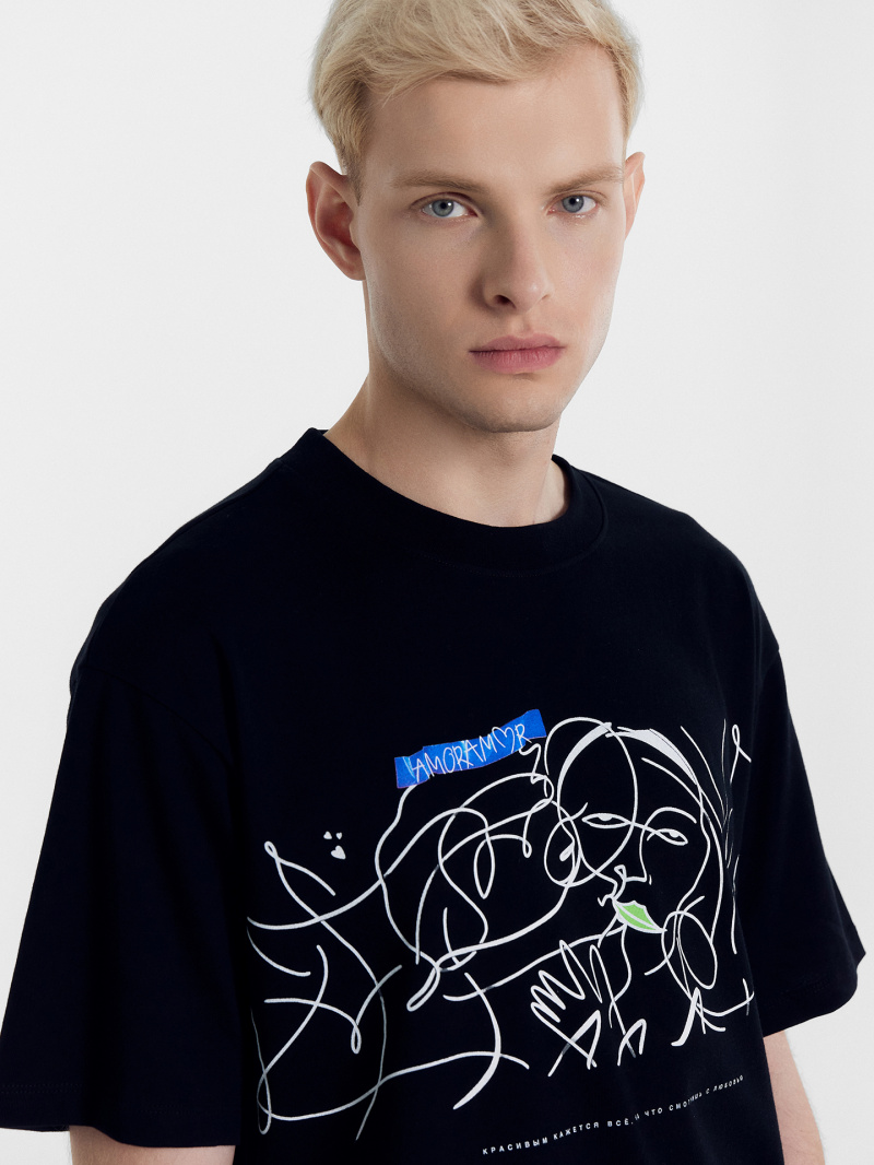 Футболки Mark Formelle 111846/24-3575П-0 черный_печать5_3_сл_на_пол