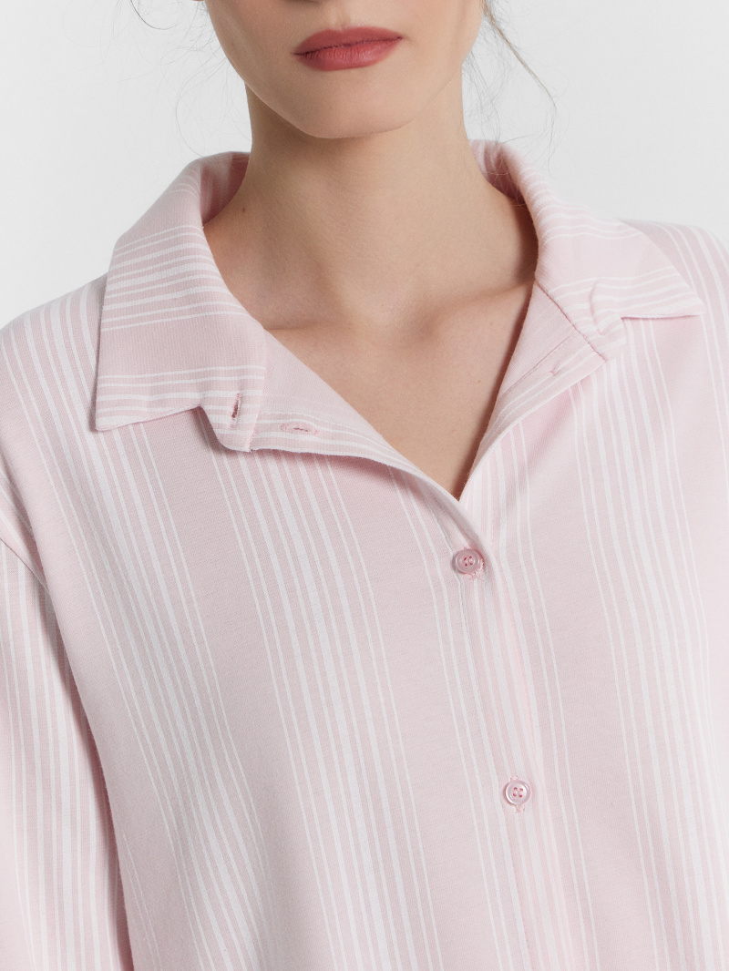 Пижамы Mark Formelle 592462/24-30413ПП-5 белая_полоска_на_нежно_розовом