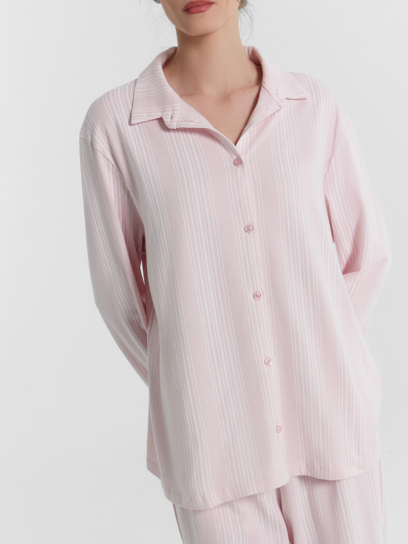 Пижамы Mark Formelle 592462/24-30413ПП-5 белая_полоска_на_нежно_розовом