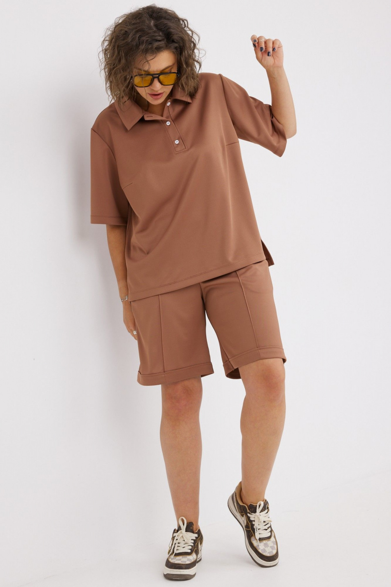 Женский комплект с шортами BegiModa 3092 терракот