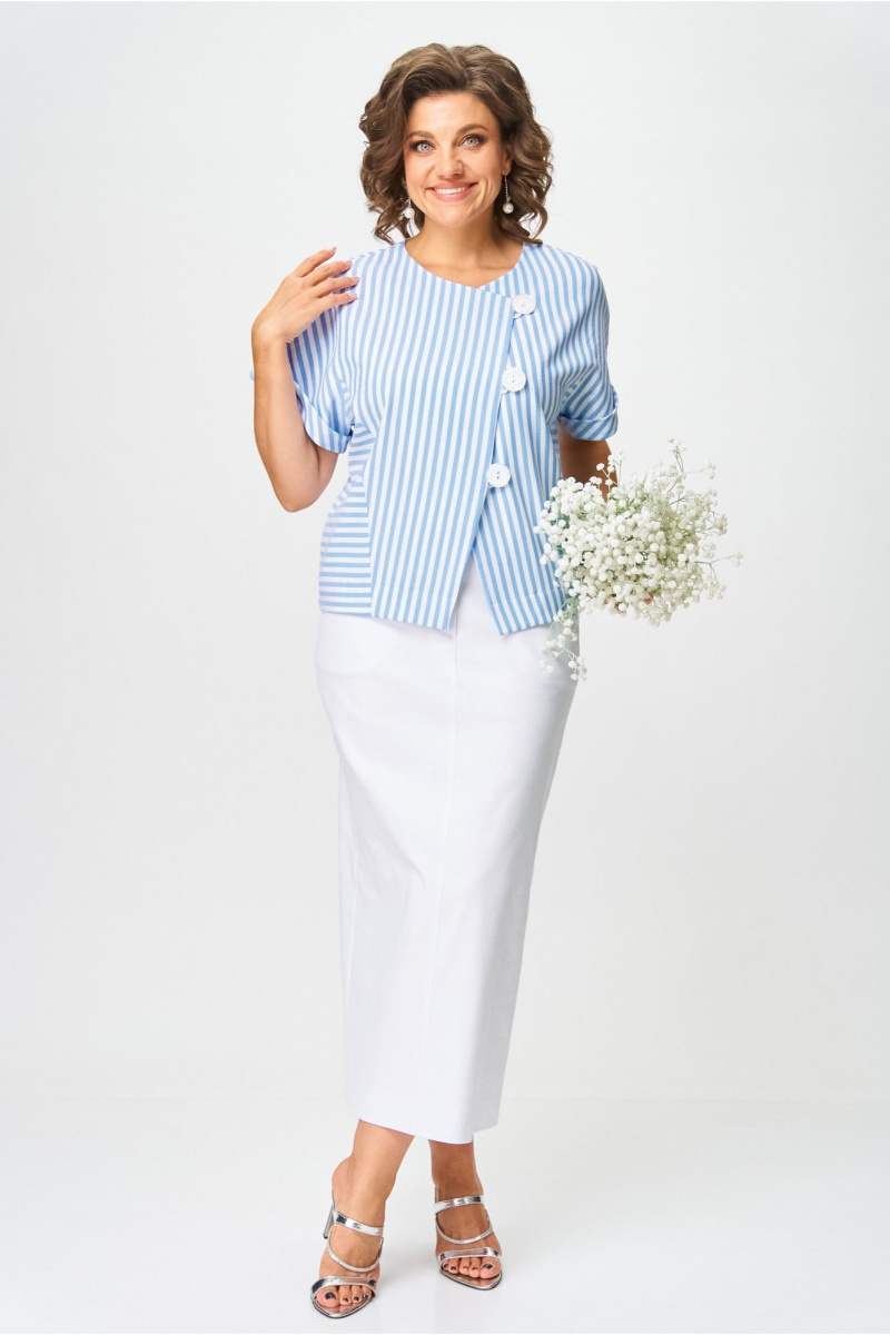 Юбочный комплект Michel chic 1422 белый_полоска