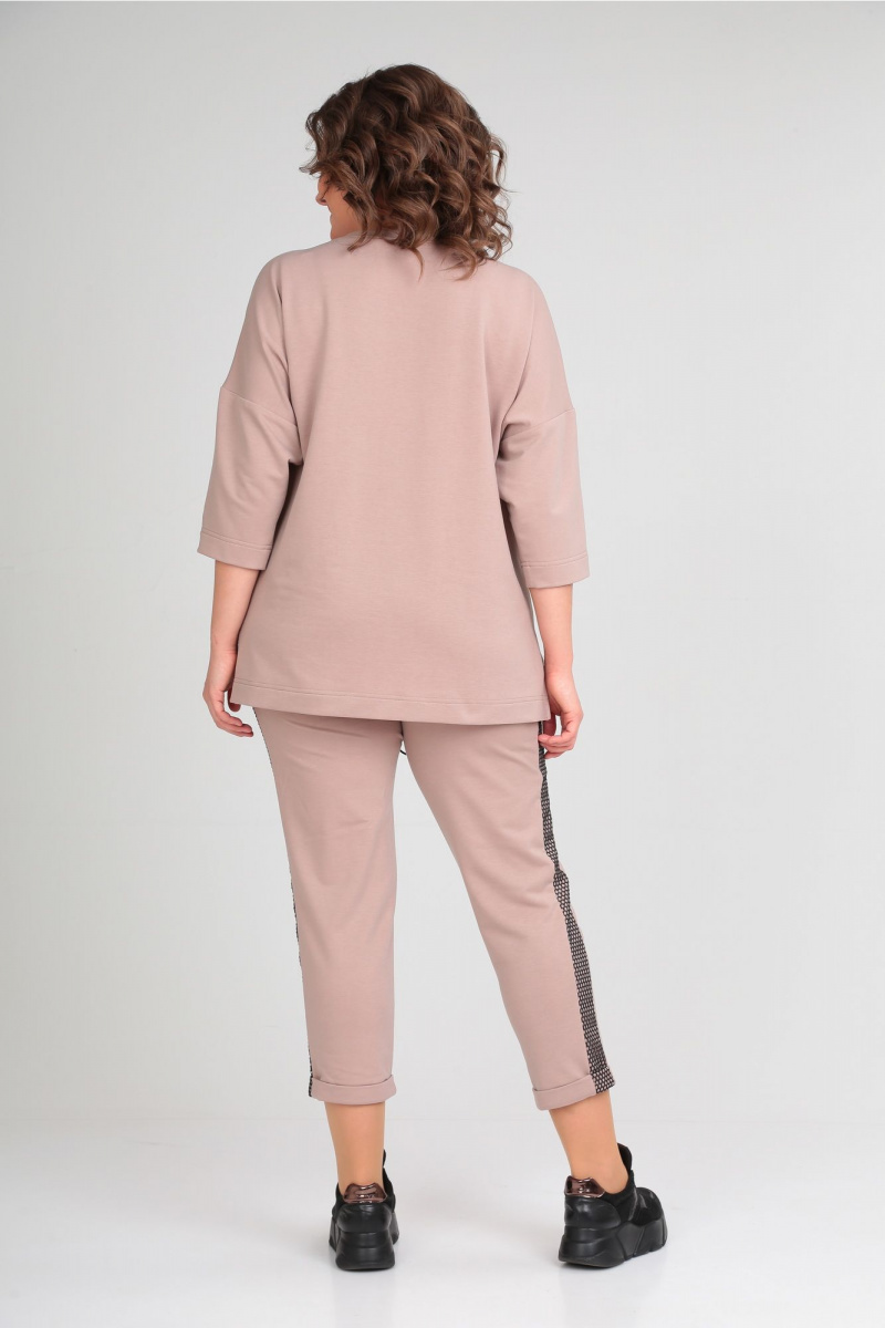 Брючный комплект Michel chic 1329/1 пудра-черный