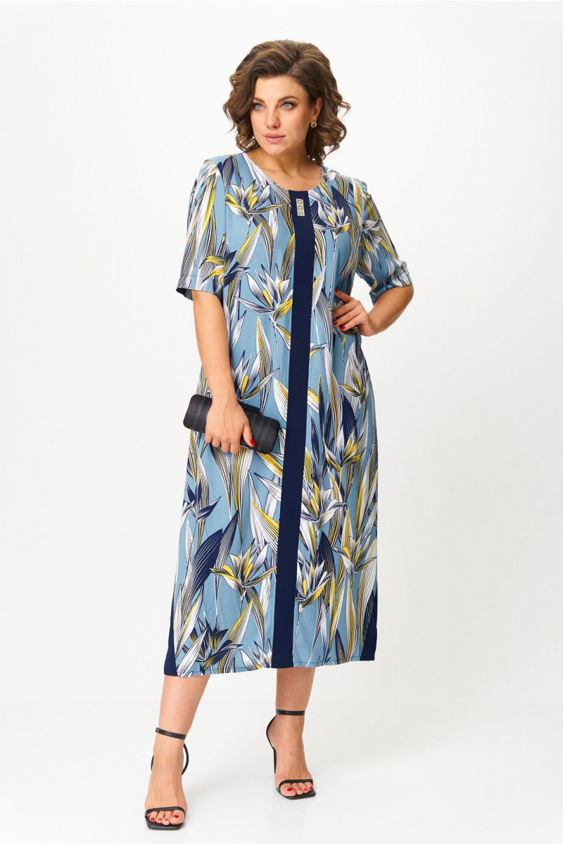 Платья Michel chic 2168 голубой_цветы