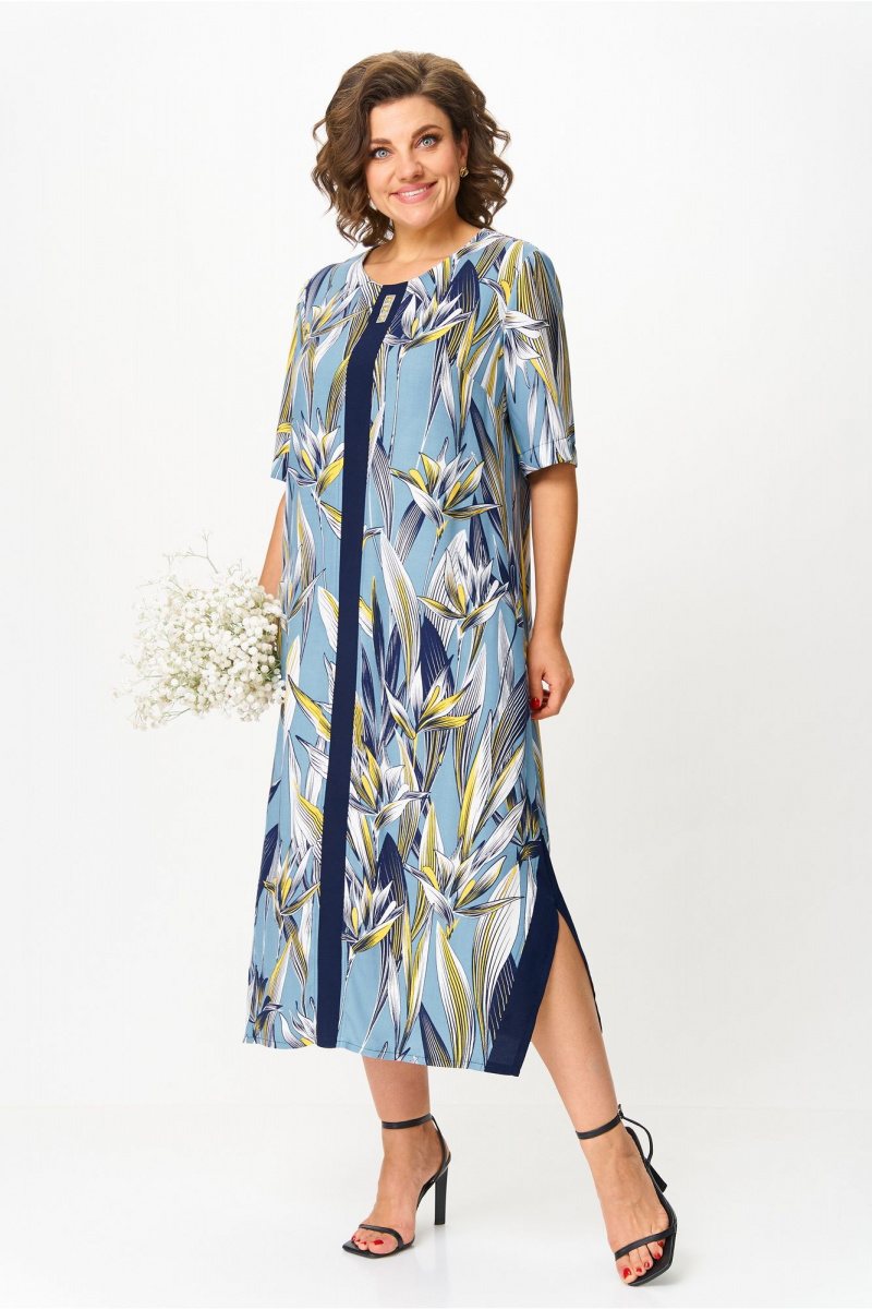 Платья Michel chic 2168 голубой_цветы